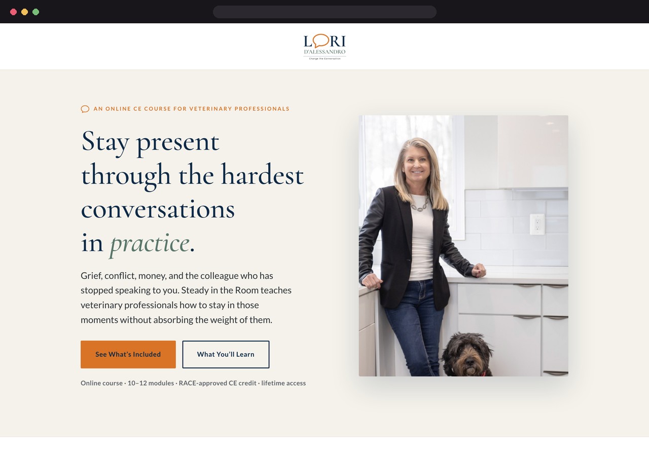 Lori D'Alessandro course funnel in development by Firestarter