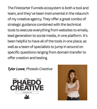 Client testimonial for Firestarter