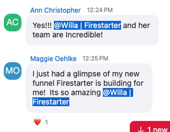 Client testimonial for Firestarter