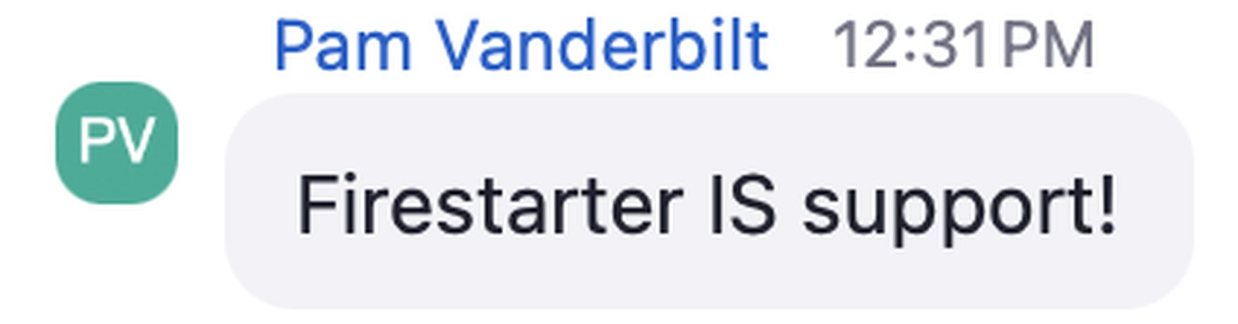 Client testimonial for Firestarter