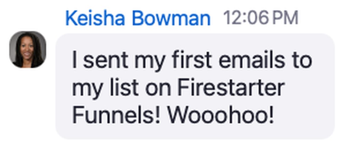 Client testimonial for Firestarter