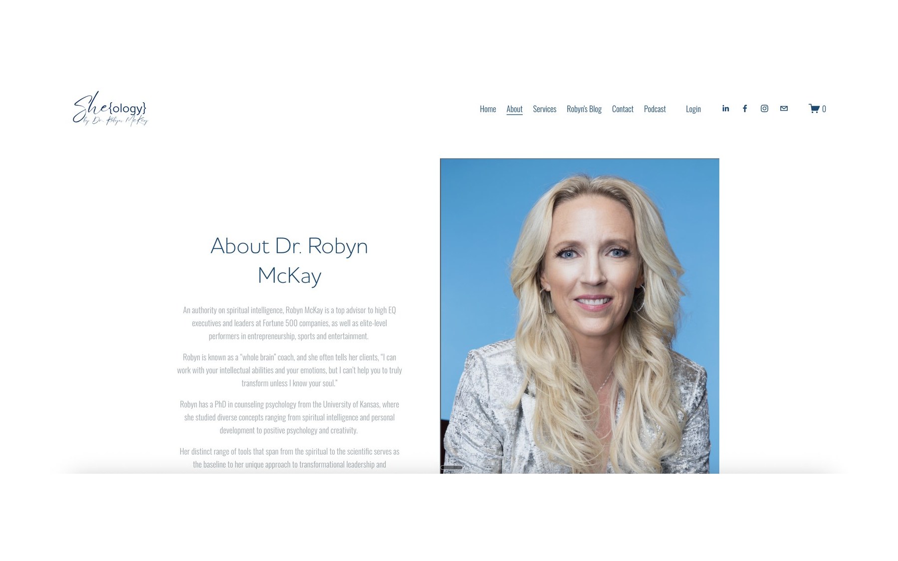Dr. Robyn McKay&rsquo;s website as it stands today