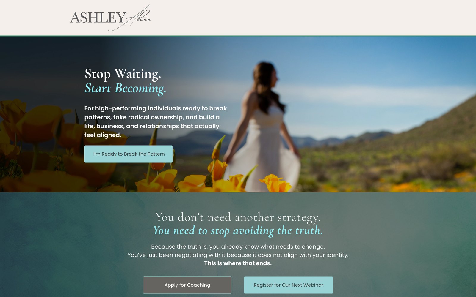 Ashley Ahee — Awaken & Align Breakthrough Coaching website, built by Firestarter
